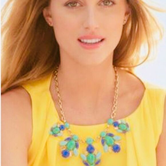stella & dot ~ juniper statement necklace ~ blue green - Picture 10 of 11